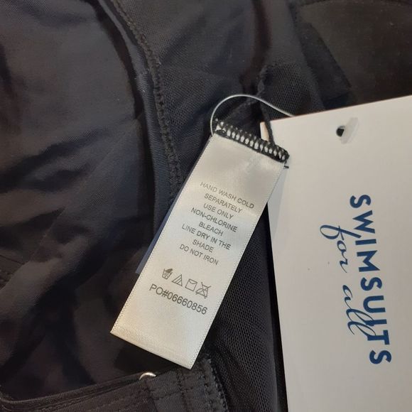 Swimsuits For All Black Scoopneck Tankini Swim Top SIZE 8 NWT - Picture 3 of 8